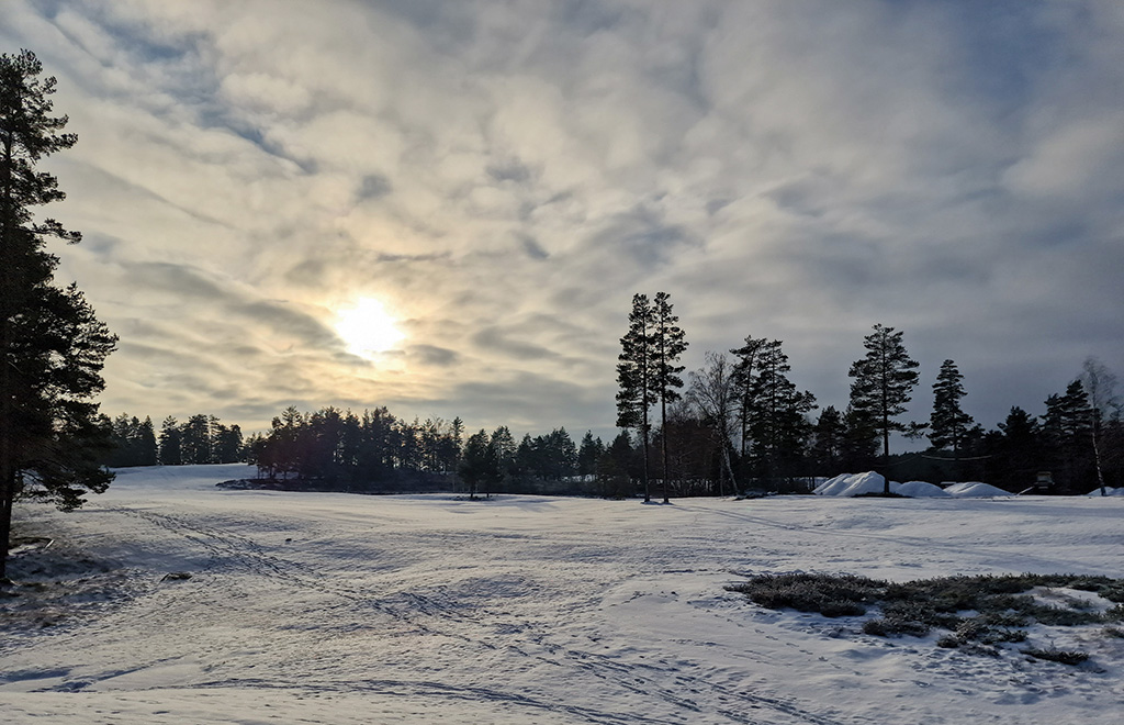 Kjekstad golf course in snow